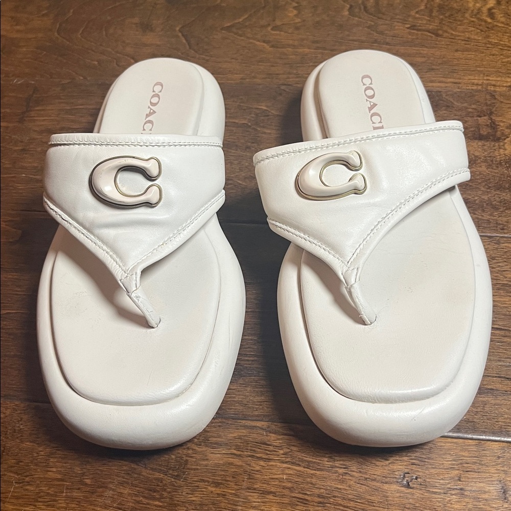 Coach Sylvie Sandal, Off-White, size 6 - Picture 2 of 10